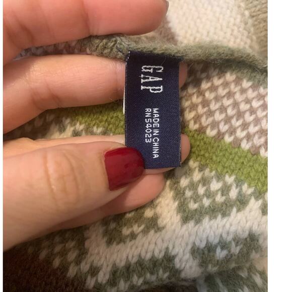 Gap brown green lambswool knit scarf - Picture 3 of 6